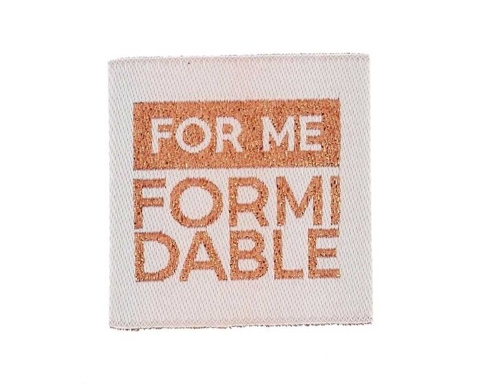 Metallic-Web-Etikett FOR ME FORMIDABLE, terracotta, Bohin