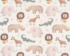 Baumwolljersey I LIKE AFRICA, Elefant und Löwe, braun, Hilco