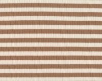 Baumwoll-Rippenjersey RIP STRIPE, breite Streifen, hellbraun, Hilco