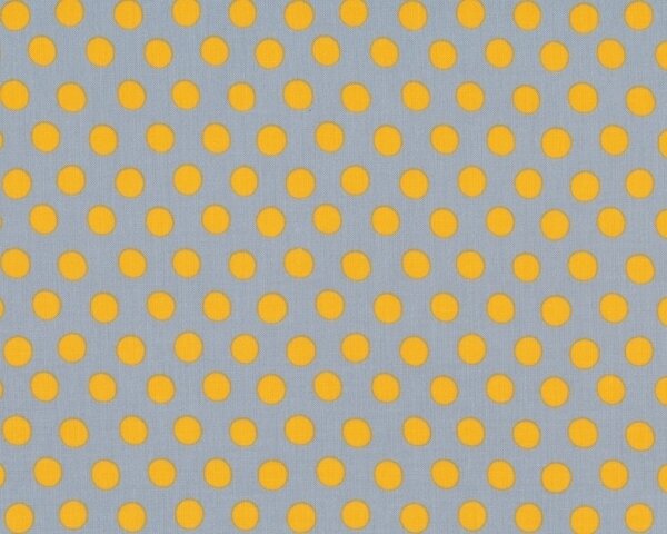 50 cm Reststück Patchworkstoff "Spot" mit regelmäßigen Punkten, grau-orange